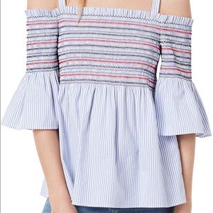 Maison Jules Smocked Off-The-Shoulder Top